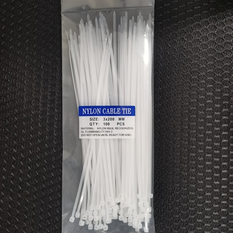 100pcs Self-locking Nylon Cable Ties Home Storage Building Bundle