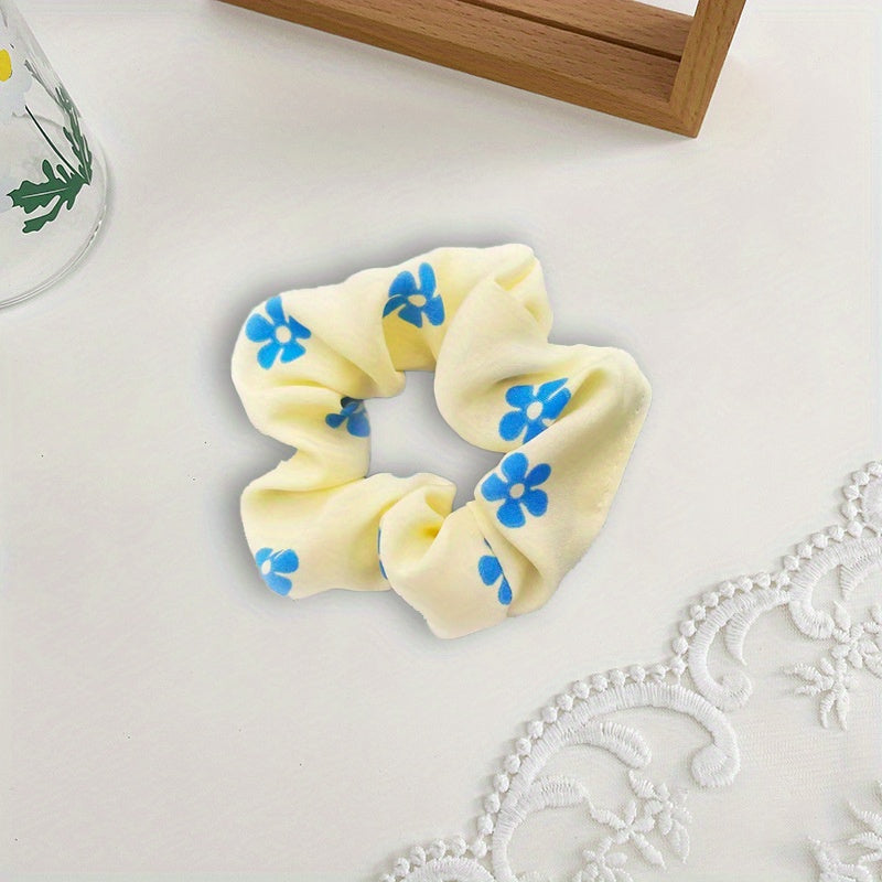 Floral Bow Hair Scrunchies Hair Accessories For Women Style