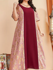  Golden Floral Print Maxi Dress