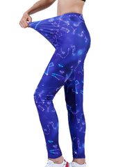 Women's Constellation Printed Yoga Pants High Waist Leggings