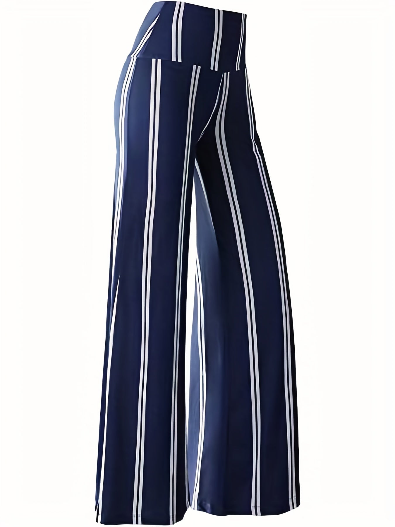 Striped High Waist Wide Leg Pants for Women