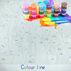 DIY Paint by Numbers Kit - Colorful Waterfall - Beginners