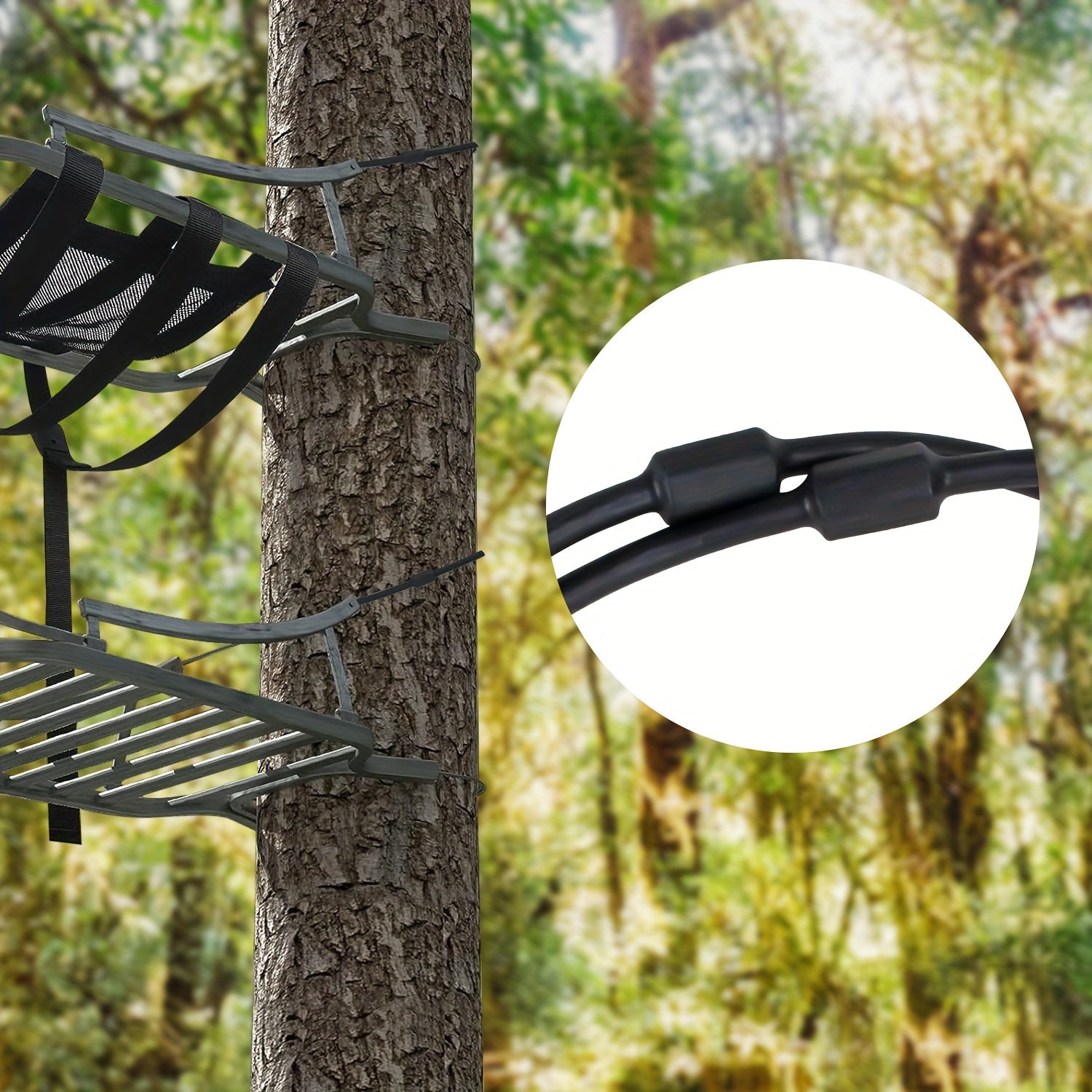 2pcs Climbing Treestand Replacement Cables Adjustable Length Durable Steel Wire