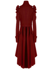 Double Breasted Belted Pea Coat Spring Mid Long Lapel Outerwear