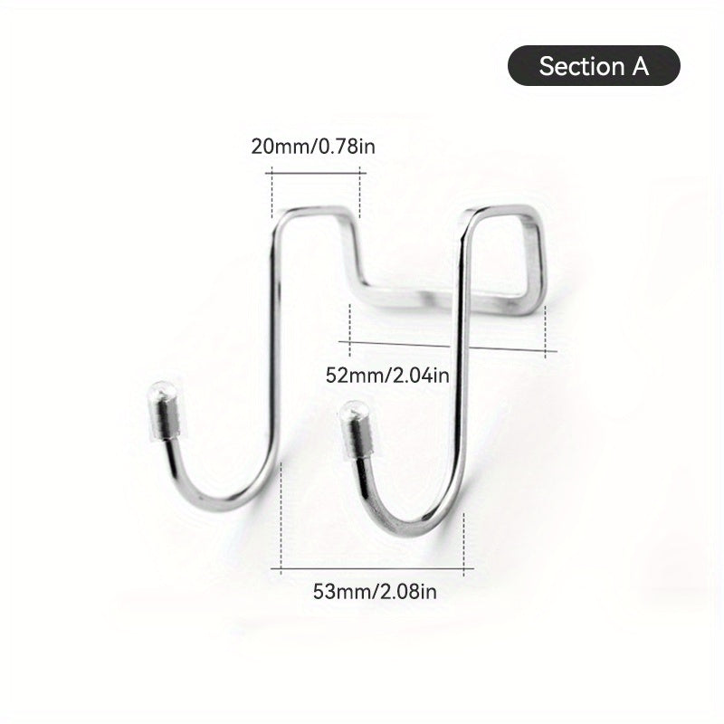 304 Stainless Steel Double S Hook Over The Door Drawer Cabinet Hook