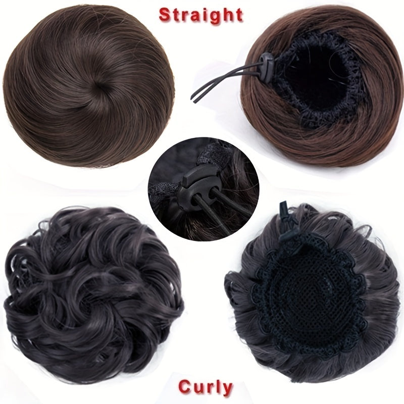 Synthetic Hair Bun Donut Wrap Around Hair Extensions for Girls