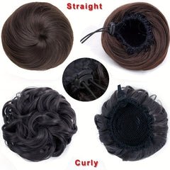 Synthetic Hair Bun Donut Wrap Around Hair Extensions for Girls
