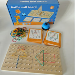 Geometric Shape Recognition Toy Wooden Nail Board Set