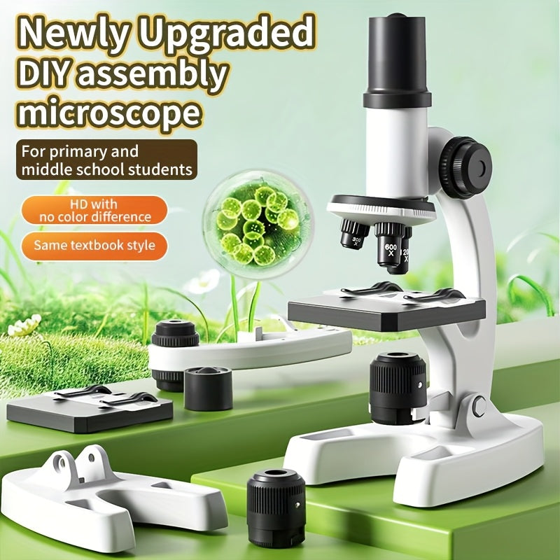 Student Microscope Kit 300X 1200X Zoom Science Microscope Durable PC Material