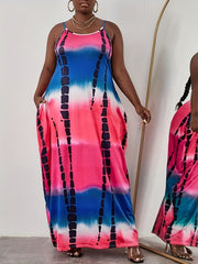  Casual Dress Women's Ombre Print Stretch Maxi Dress