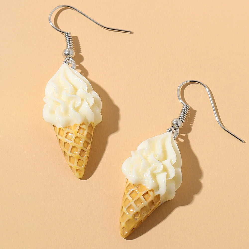 Ice Cream Resin Drop Dangle Earrings Food Accessories For Women