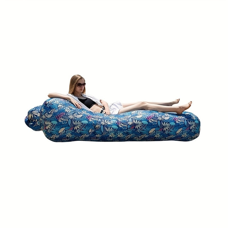 Portable Leaf Printed Inflatable Sofa for Beach and Camping