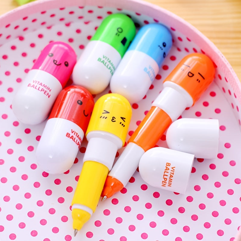 6pcs 0.5mm Retractable Ballpoint Pen Cartoon Pen School Stationery
