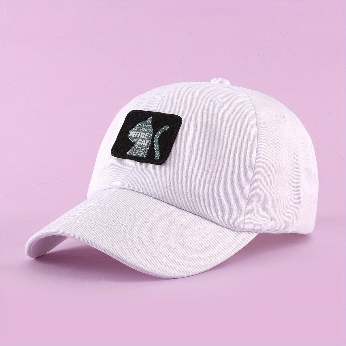Cat Baseball Cap Label Patch Cotton Dad Hats Adjustable Couple Sun Hats