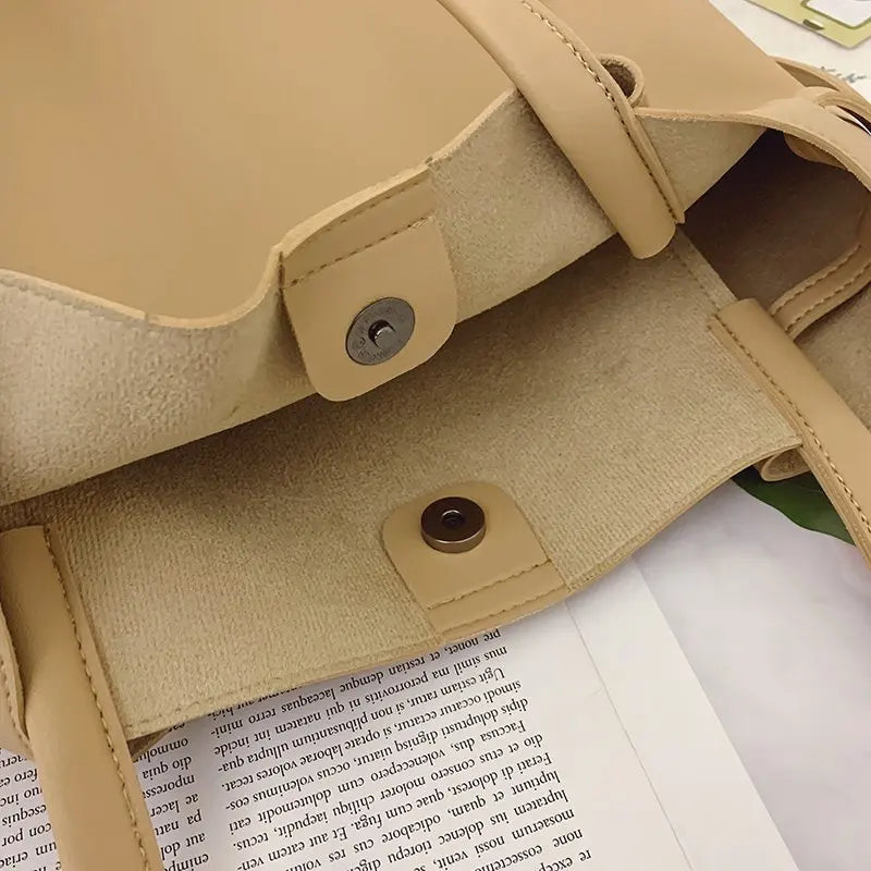 Women's Leather Shoulder Bag Tote Set