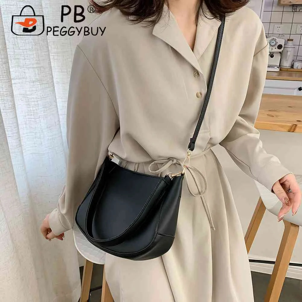 2pcs Crossbody Bag Solid PU Leather Messenger Handbag for Women