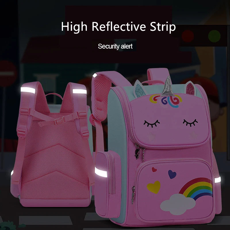 2pcs Unicorn School Bags For Girls Boys 6-12 Waterproof Backpack