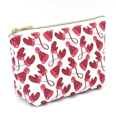 2pcs PU Leather Zipper Cosmetic Gift Bag Women Christmas Travel Beauty Case
