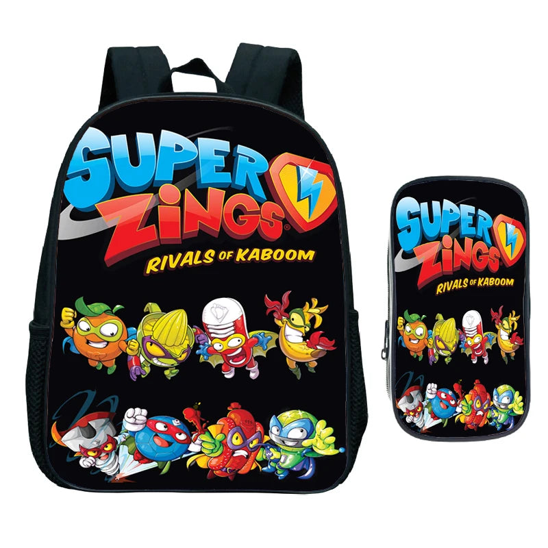 2pcs Kids Game Zings Backpack Children Superzings Primary
