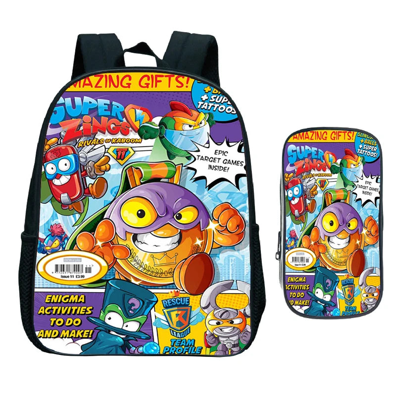 2pcs Kids Game Zings Backpack Children Superzings Primary