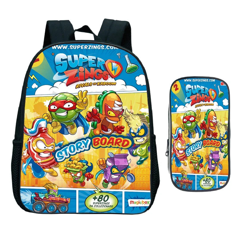 2pcs Kids Game Zings Backpack Children Superzings Primary
