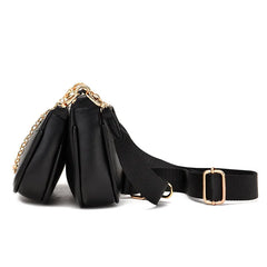 Vintage Chains Shoulder Bag Women PU Leather Crossbody Handbag Lady Pouch sac