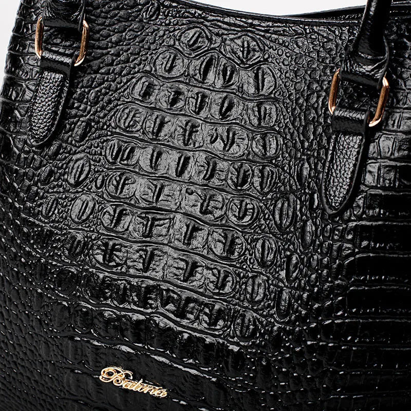 2pcs Crocodile PU Leather Shoulder Bags Set