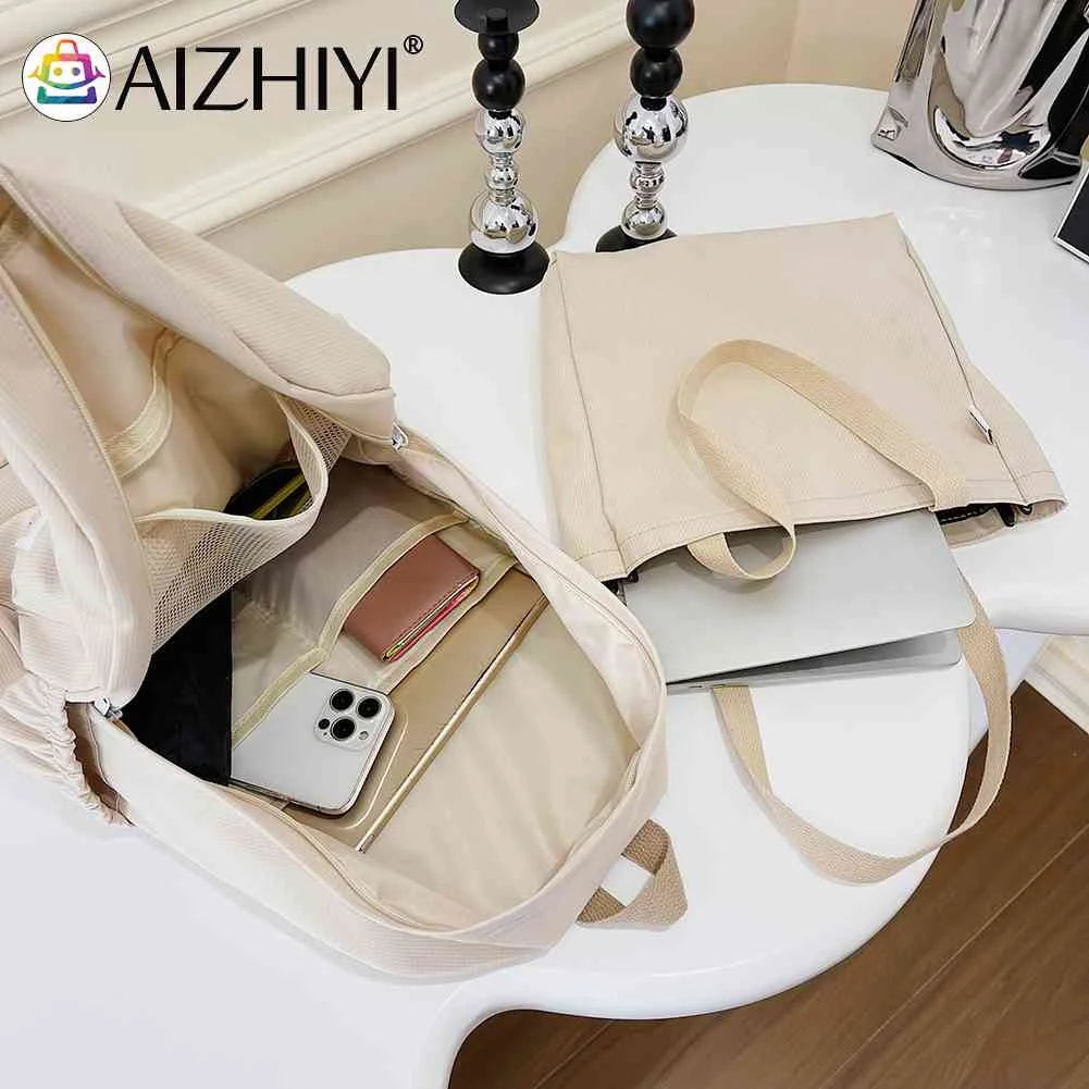 College Student Rucksack with Handbag, Large Capacity for Teenage Girls