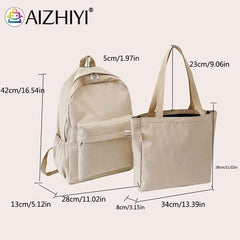 College Student Rucksack with Handbag, Large Capacity for Teenage Girls