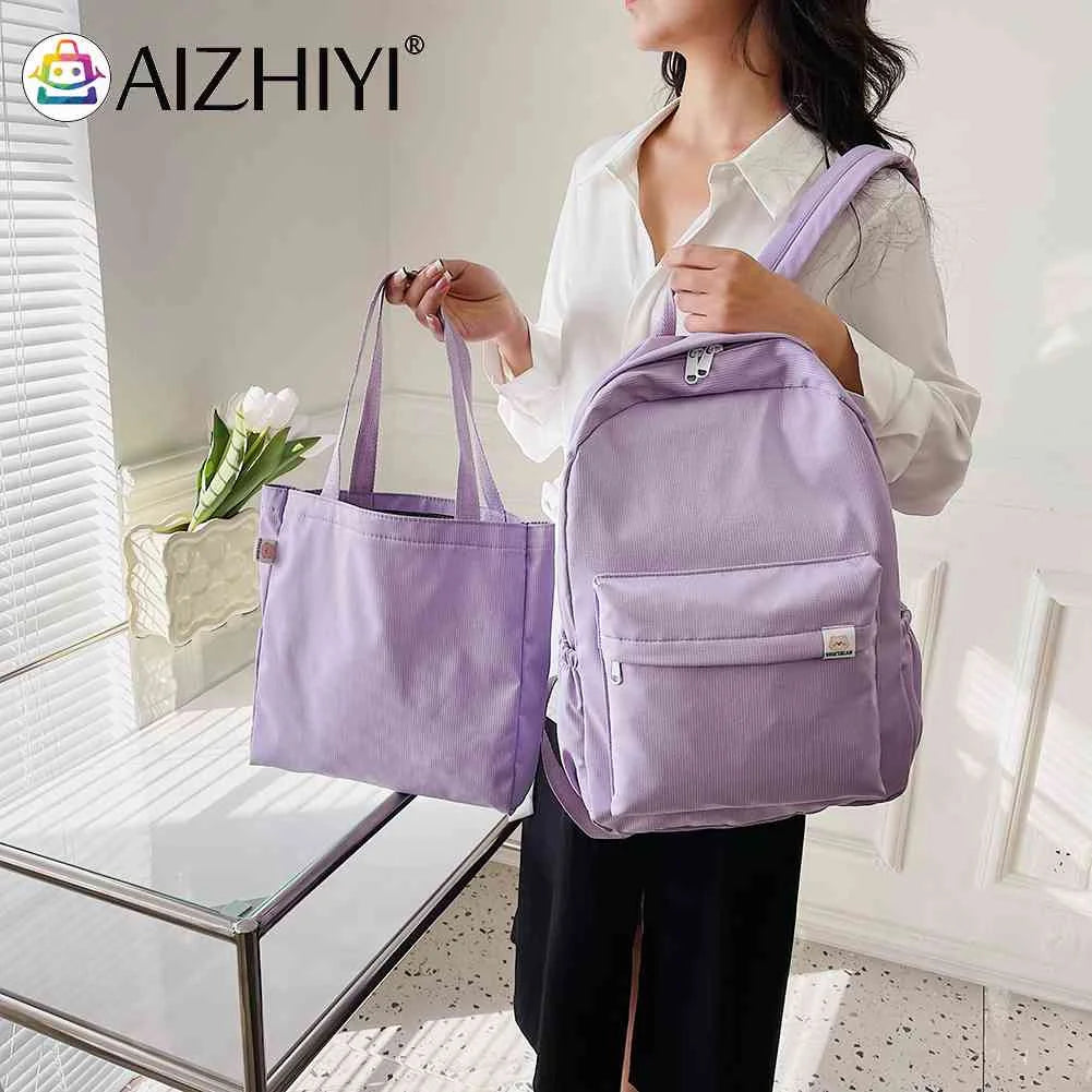 College Student Rucksack with Handbag, Large Capacity for Teenage Girls