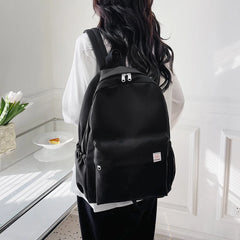 2pcs School Backpack Set Solid Rucksack with Handbag Large Capacity Shopping Bag