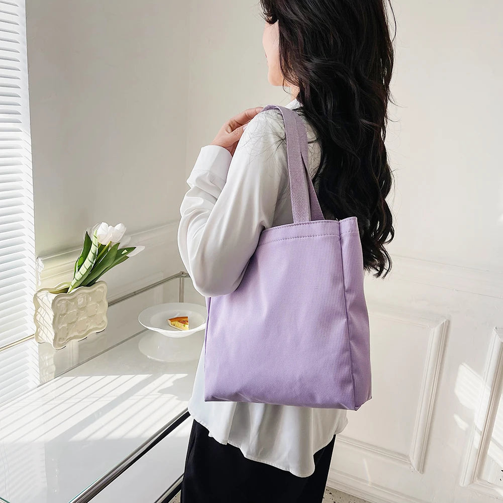 2pcs School Backpack Set Solid Rucksack with Handbag Large Capacity Shopping Bag
