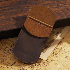 Leather Pen Holder Cowhide Vintage Pen Case Bag Crazy Horse Office School