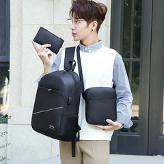 Men Backpack USB Charging School Bag Travel Backpack Waterproof Storage