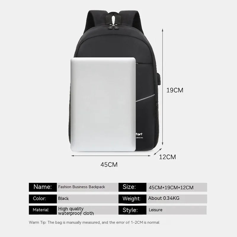 Men Backpack USB Charging School Bag Travel Backpack Waterproof Storage