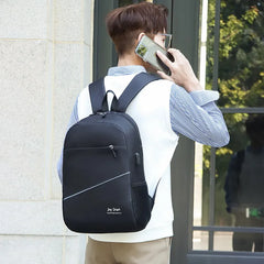 Men Backpack USB Charging School Bag Travel Backpack Waterproof Storage
