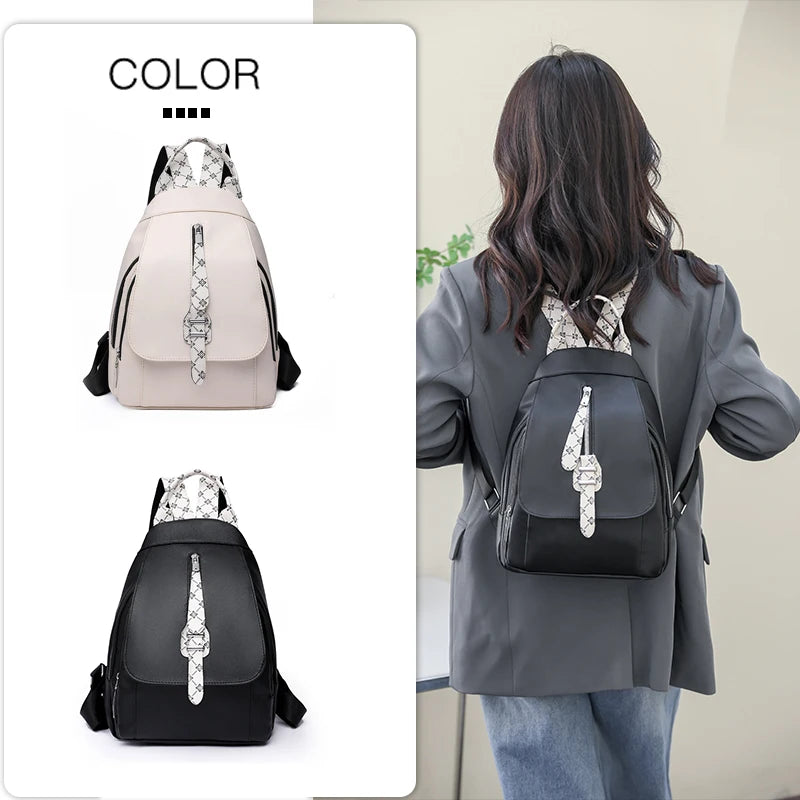 3 In 1 Women's Backpack PU Leather Leisure Travel Backpack