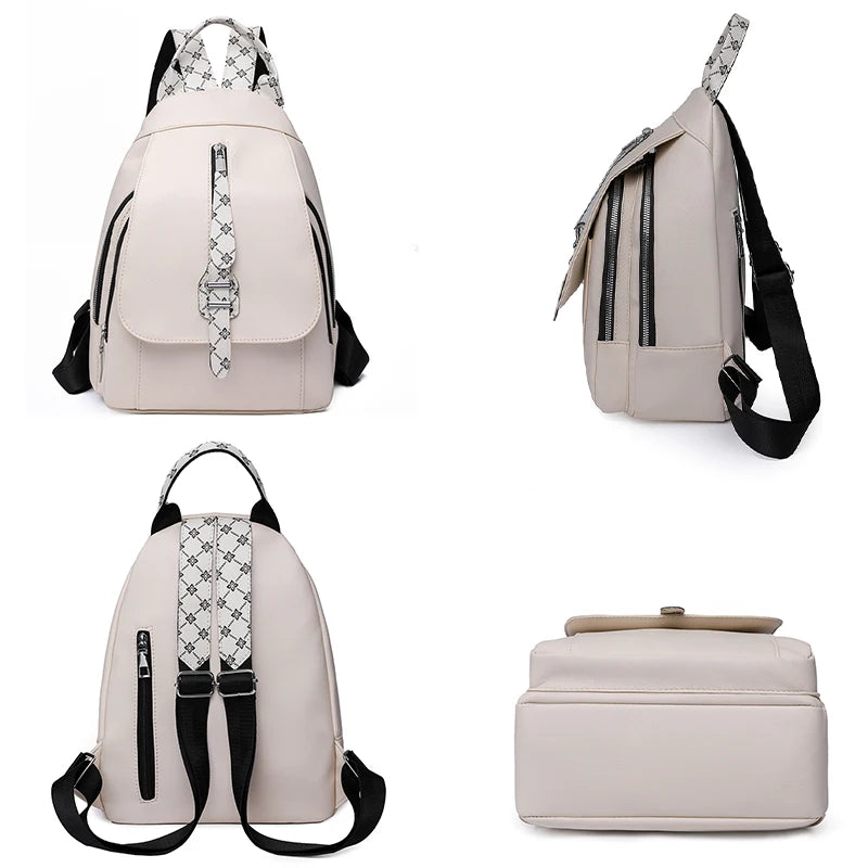 3 In 1 Women's Backpack PU Leather Leisure Travel Backpack