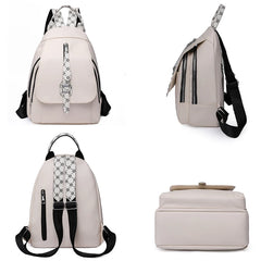 3 In 1 Women's Backpack PU Leather Leisure Travel Backpack
