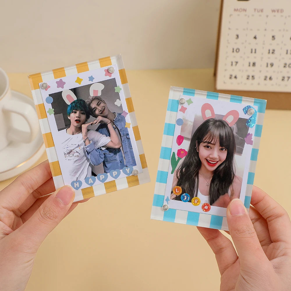3 Inch Acrylic Photo Frame Transparent Idol Postcards Display Holder