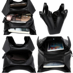 3 Layer Large Capacity Soft Leather Shoulder Crossbody Bag For Women