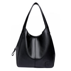 3 Layer Large Capacity Soft Leather Shoulder Crossbody Bag For Women