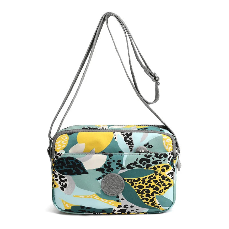 3 Layers Women Mini Bag Printing Nylon Girls Small Shoulder Bag