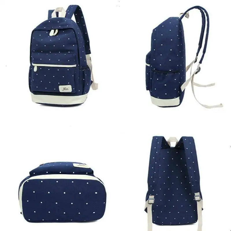 Canvas School Backpack for Girls Teenager Travel Bags