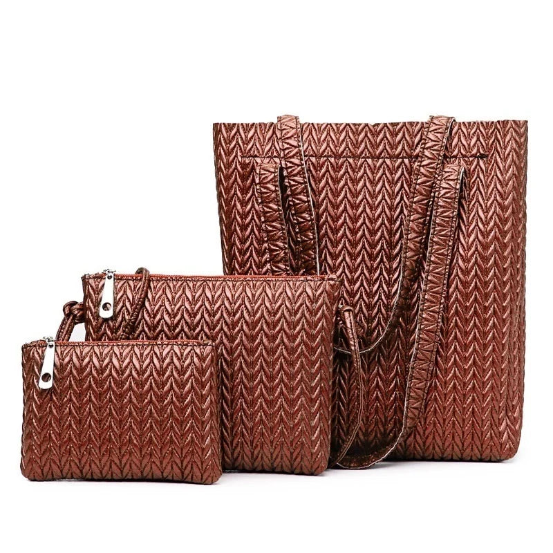 3 Pcs/set Harajuku Bamboo Woven Shoulder Bag