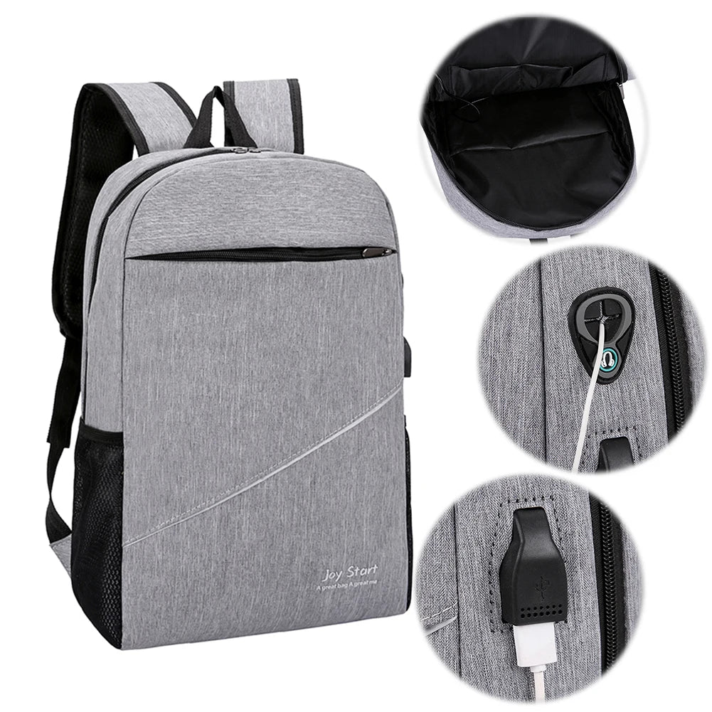 3 Piece Set Men Backpack School Bag Nylon Waterproof Bookbags