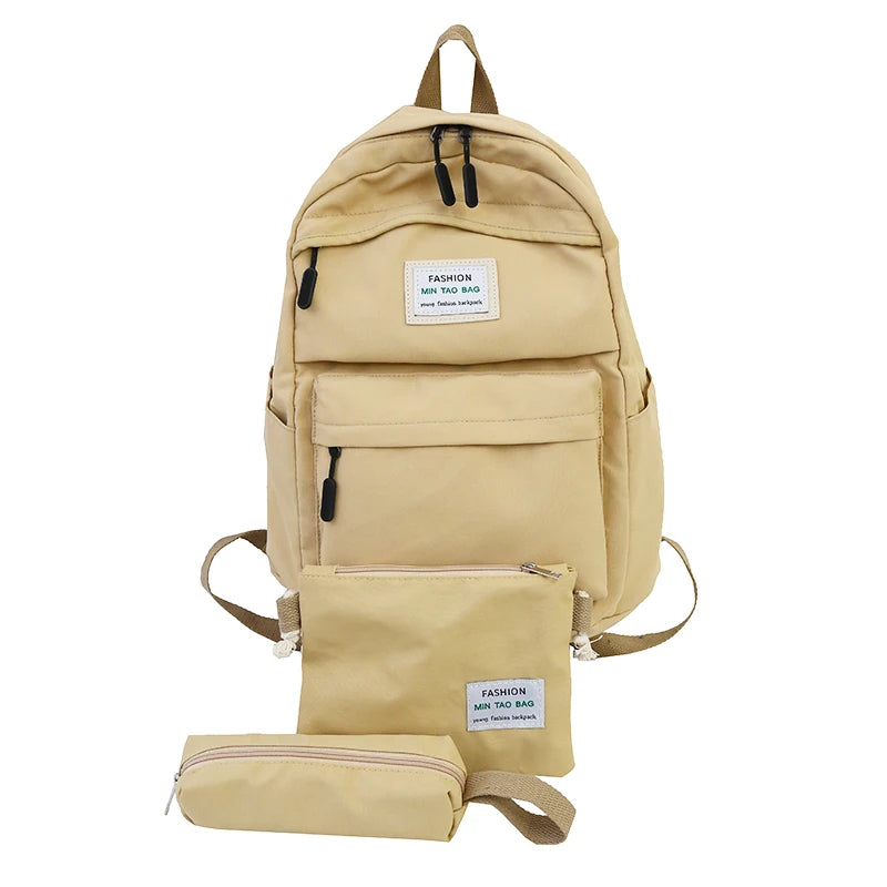 Solid Casual Women Backpack Teenage Girl School Bag Student Girls Shoulder Bag