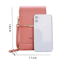 Women's Soft Leather Touch Screen Cell Phone Purse Crossbody Handbag