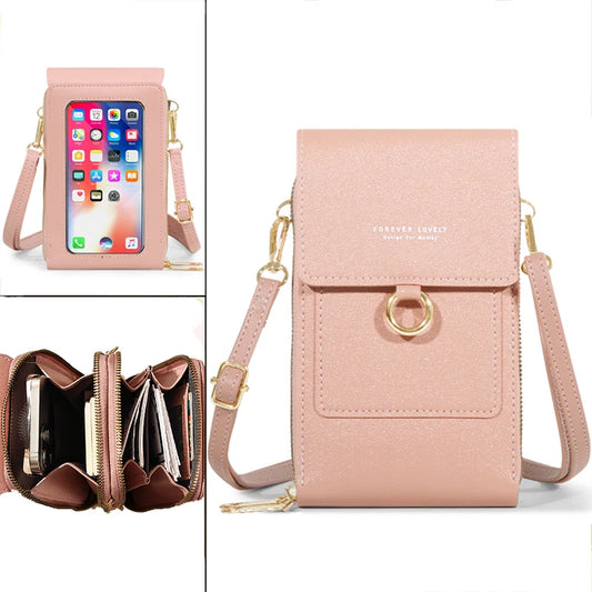 Soft Leather Wallet Crossbody Shoulder Strap Handbag for Lady Women