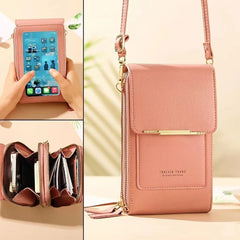Women's Soft Leather Touch Screen Cell Phone Purse Crossbody Handbag